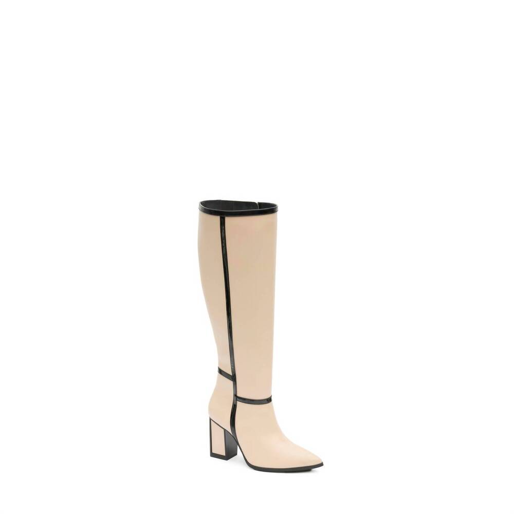 NEW ANDREA women's tall knee-high boots in beige